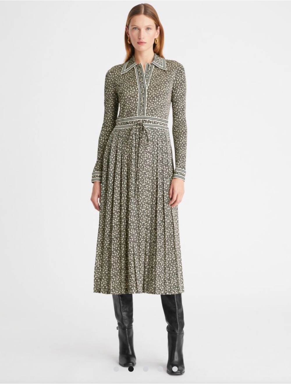 Tory Burch DITSY FLORAL KNIT SHIRTDRESS size 12 NWT